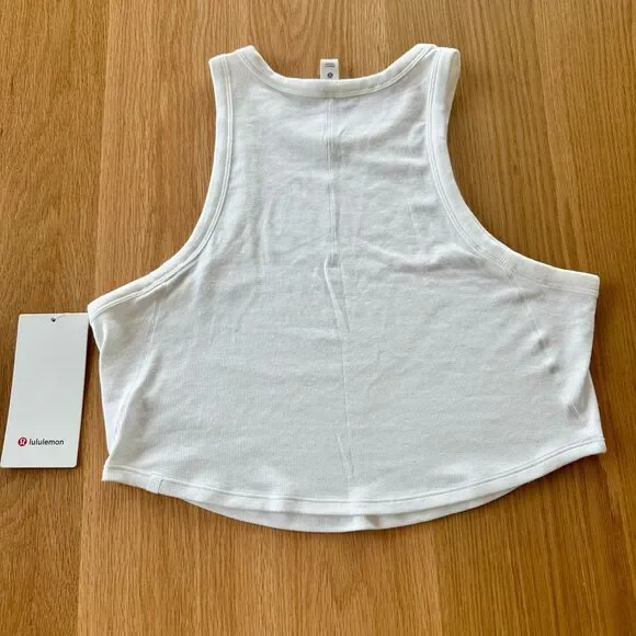 NWT* Lululemon Hold Tight Cropped Tank in White - Women's 12 - Picture 4 of 7